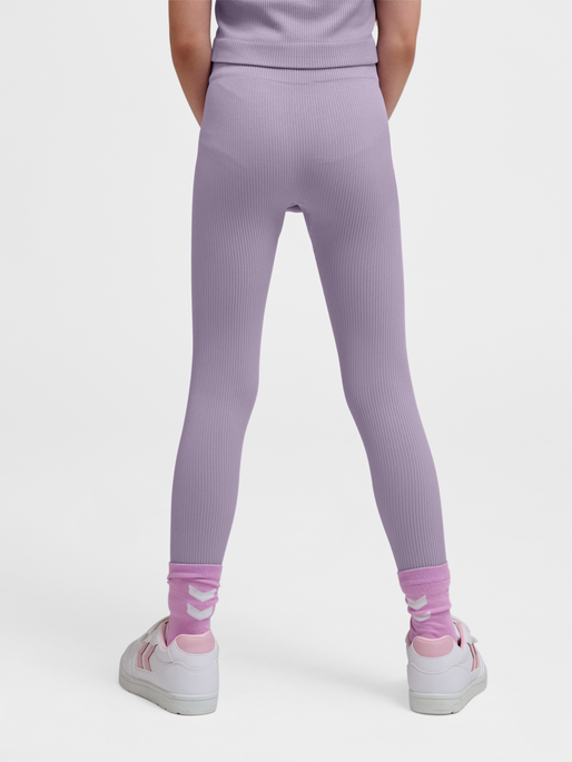 hmlJR SEAMLESS RIB MW  TIGHTS, LAVENDER GRAY, model