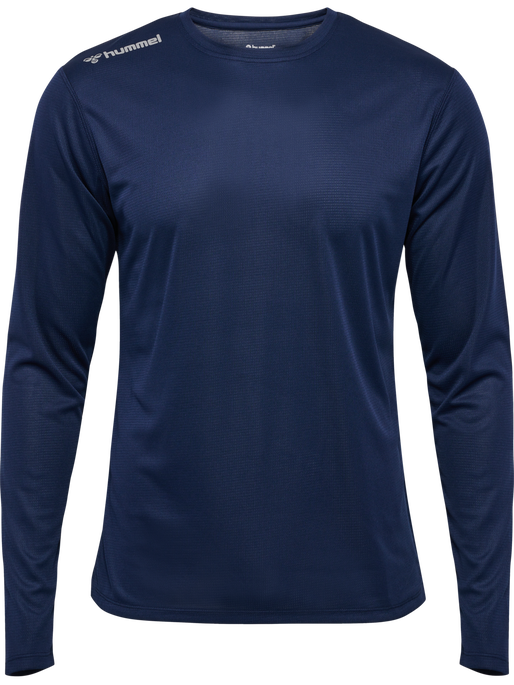 hmlRUN JERSEY L/S, BLACK IRIS, packshot