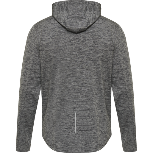 hmlASTON ZIP HOODIE, DARK GREY MELANGE, packshot