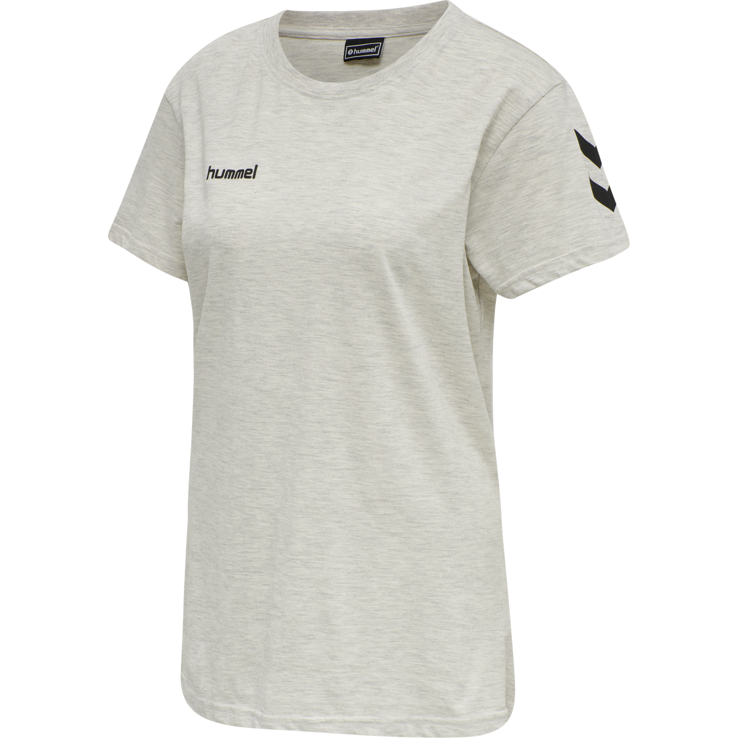 HMLGO COTTON T-SHIRT WOMAN S/S, EGRET MELANGE, packshot