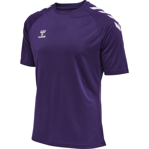 hmlCORE XK CORE POLY T-SHIRT S/S, ACAI/WHITE, packshot