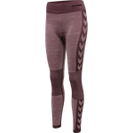 hmlCLEA SEAMLESS MID WAIST TIGHTS, FUDGE/WOODROSE MELANGE hmlCLEA SEAMLESS MID WAIST TIGHTS, FUDGE/WOODROSE MELANGE, packshot