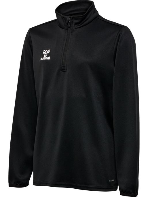 hmlESSENTIAL HALF-ZIP KIDS, BLACK, packshot
