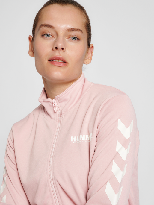 hummel LEGACY POLY WOMAN ZIP JACKET - CHALK PINK