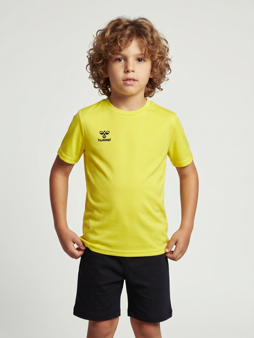 hmlESSENTIAL JERSEY S/S KIDS, BLAZING YELLOW, model