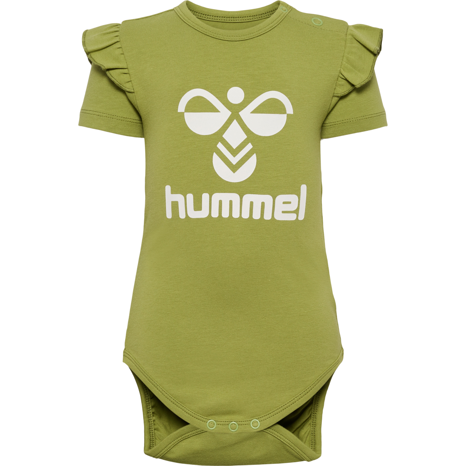 hmlDREAM RUFFLE BODY S/S, GREEN OLIVE, packshot