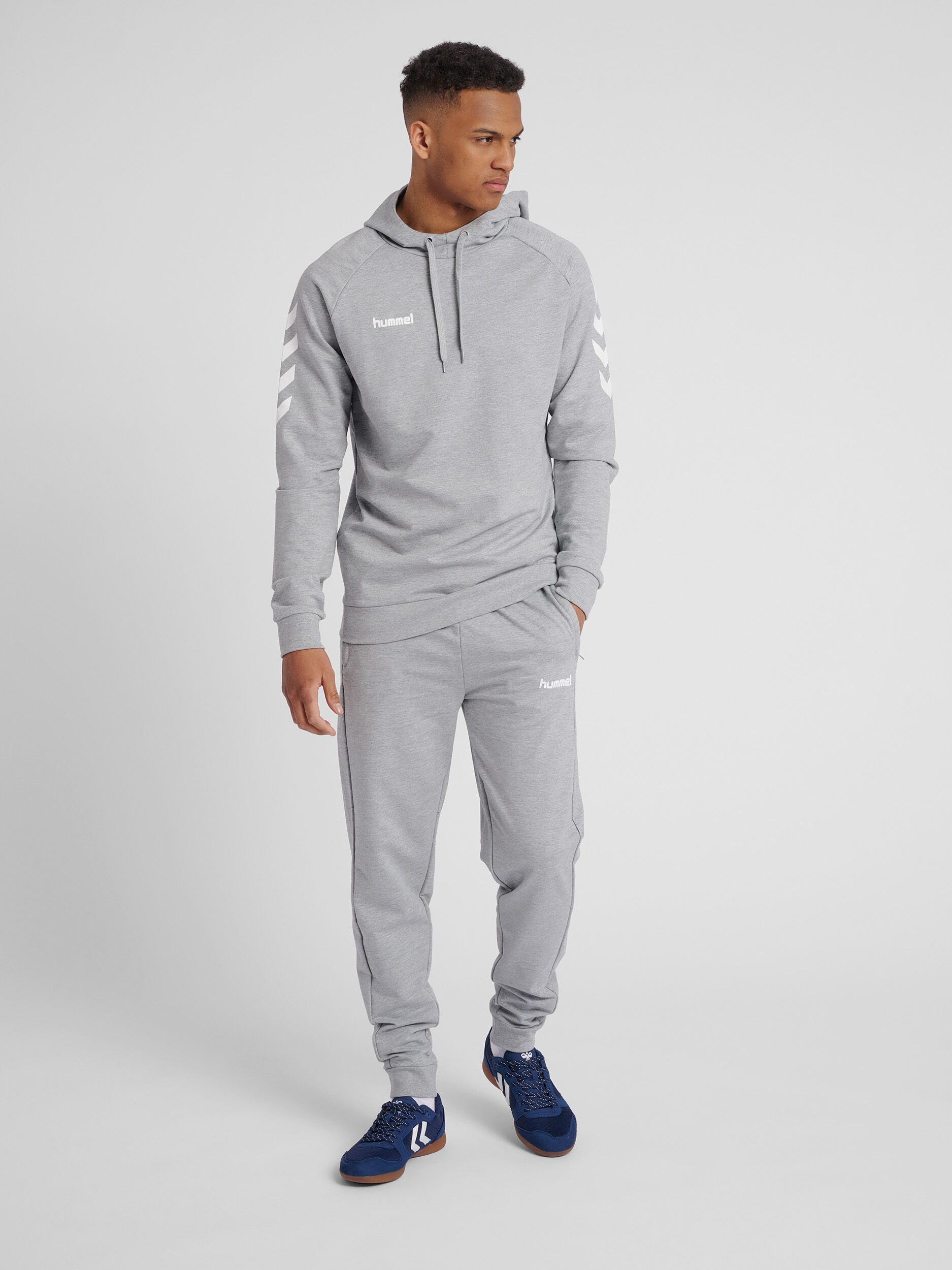hummel GO COTTON HOODIE GREY MELANGE hummel