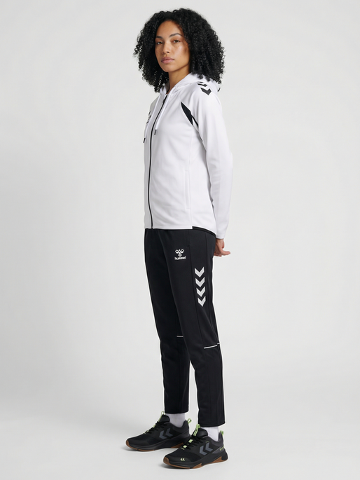 hmlCORE 2.0 ZIP HOODIE WOMAN, WHITE/BLACK, model