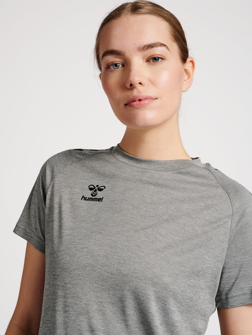 hummel CORE XK CORE POLY TEE S/S WOMAN - GREY MELANGE