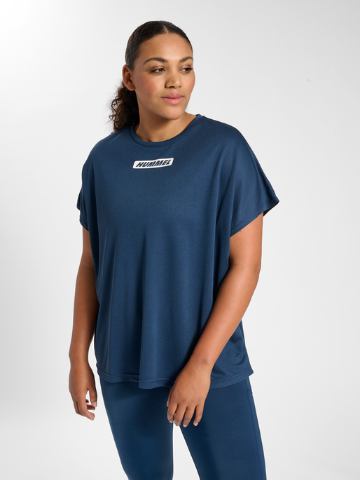 hummel TE CURVY LOOSE T-SHIRT PLUS - INSIGNIA BLUE