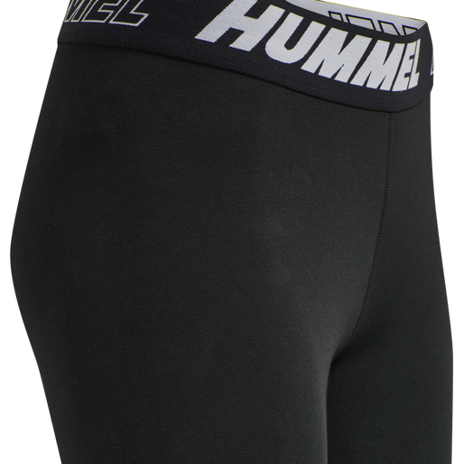 hmlTE MAJA MID WAIST COTTON TIGHTS, BLACK, packshot