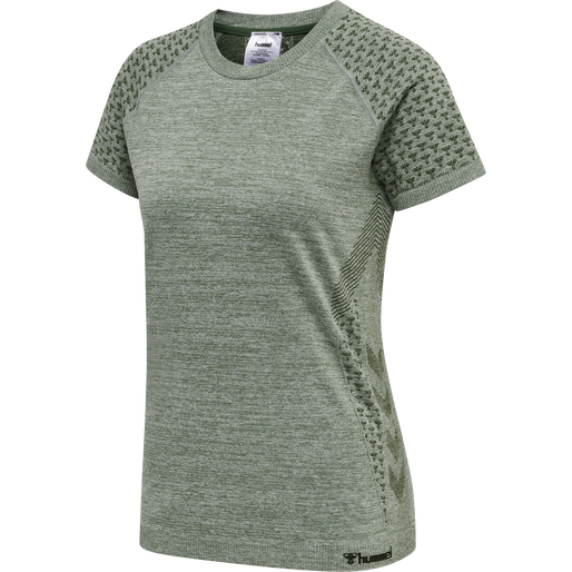 hmlCI SEAMLESS T-SHIRT, THYME MELANGE, packshot