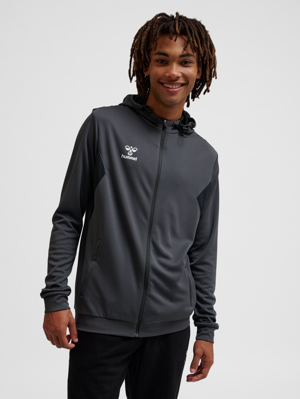 hummel AUTHENTIC PL ZIP HOODIE ASPHALT hummel