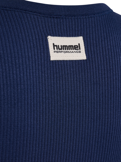 hmlJR SEAMLESS RIB T-SHIRT S/S, BLACK IRIS, packshot