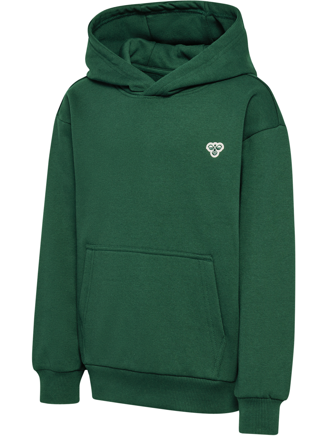 hmlJR LOOSE HOODIE BEE, DARK GREEN, packshot