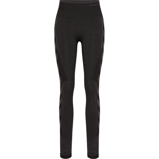 hmlMT ENERGY SEAMLESS HW TIGHTS, BLACK/ASPHALT MELANGE hmlMT ENERGY SEAMLESS HW TIGHTS, BLACK/ASPHALT MELANGE, packshot