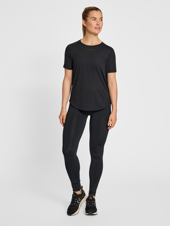 hmlMT MABLEY MID WAIST TIGHTS, BLACK, model