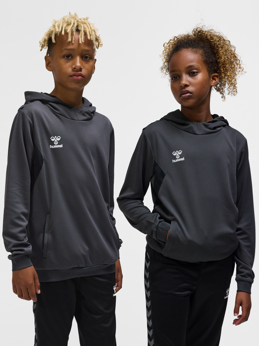 hmlAUTHENTIC PL HOODIE KIDS, ASPHALT, model