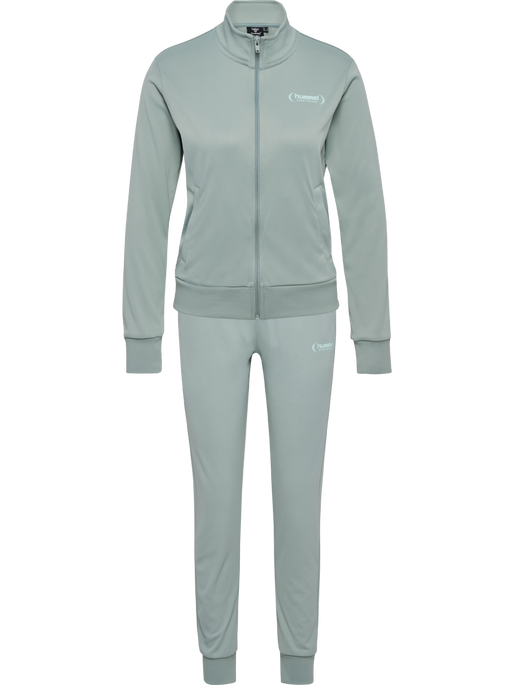 hmlPAOLA POLY  TRACKSUIT SET, CHINOIS GREEN, packshot