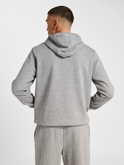 hmlLEGACY 2.0 HOODIE, GREY MELANGE, model
