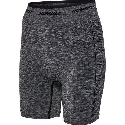 hmlTE CAMI SEAMLESS MW SHORTS, BLACK MELANGE, packshot