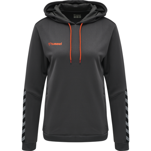 hmlAUTHENTIC POLY HOODIE WOMAN, ASPHALT, packshot