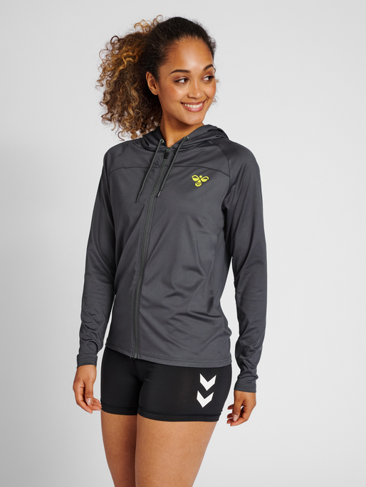 hmlGG12 TRAINING HOODIE WOMAN, FORGED IRON, model