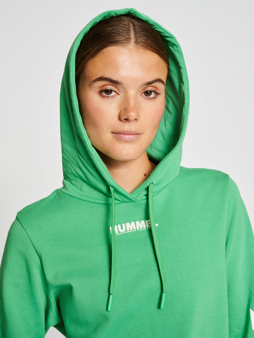 hmlLEGACY WOMAN HOODIE, GREEN SPRUCE, model