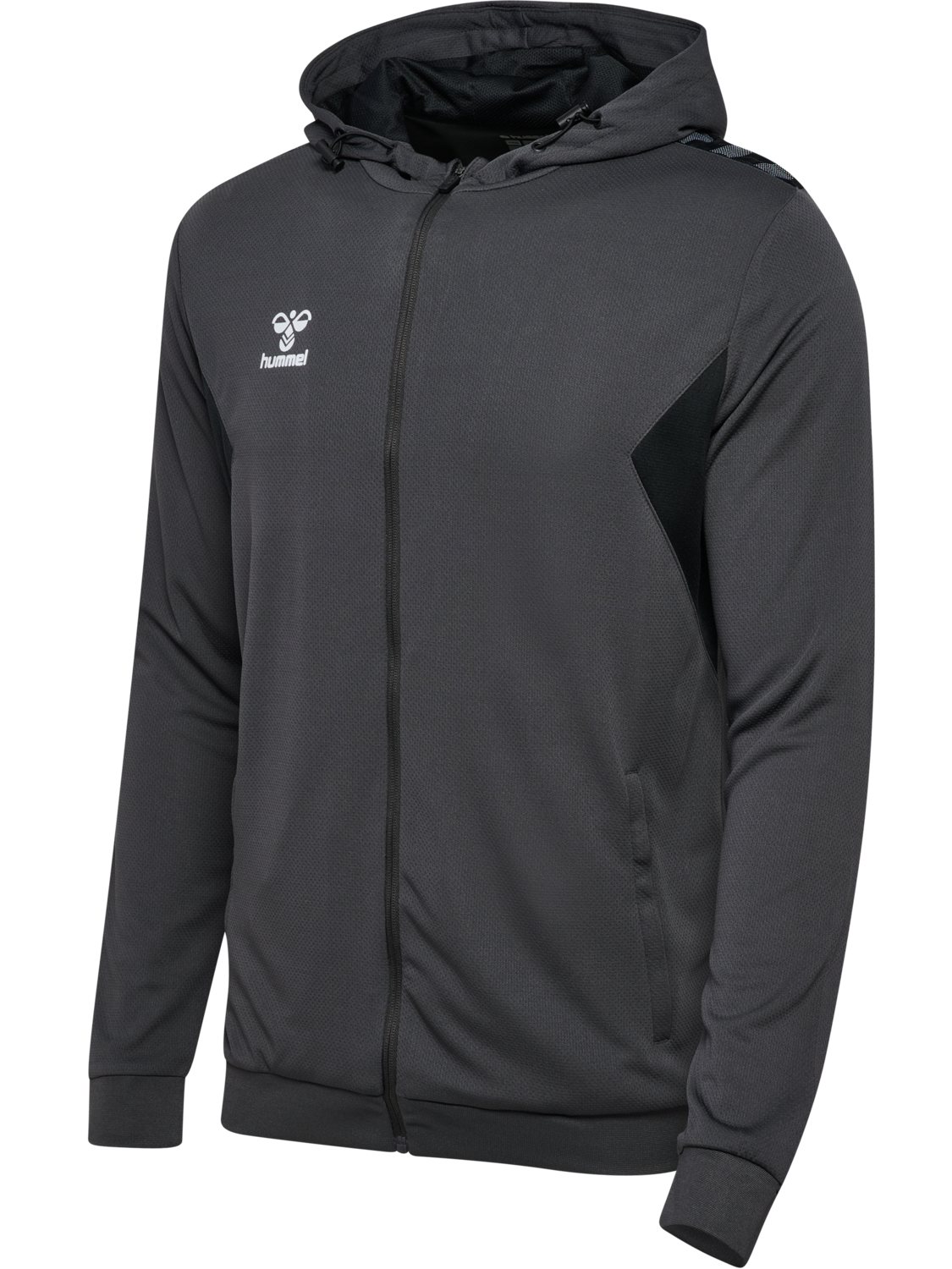 hmlAUTHENTIC PL ZIP HOODIE, ASPHALT, packshot