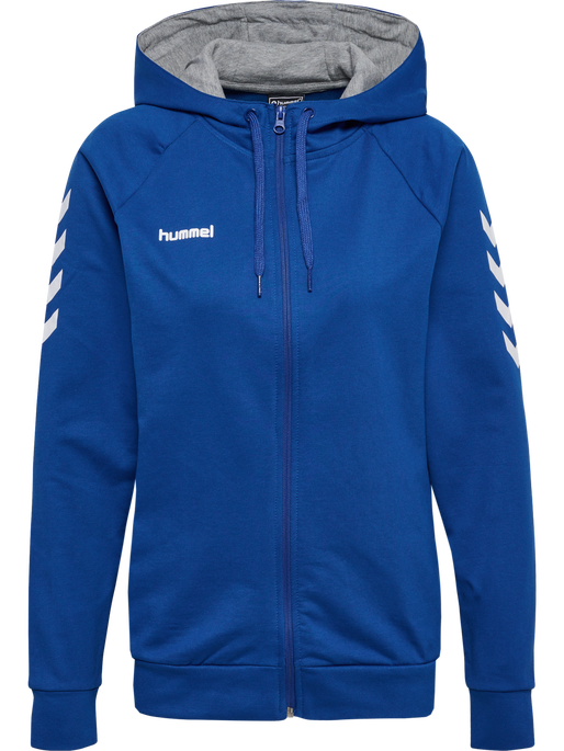 HMLGO COTTON ZIP HOODIE WOMAN, TRUE BLUE, packshot
