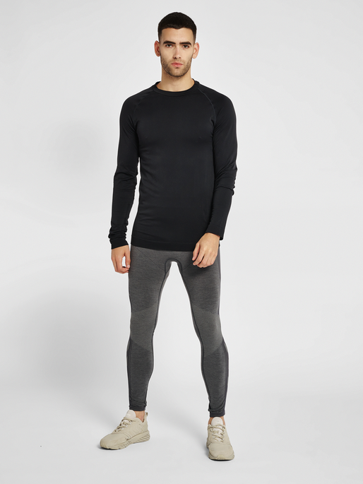 hummel STROKE SEAMLESS T-SHIRT L/S - BLACK