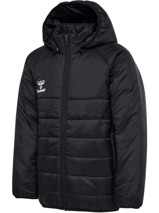 hmlGO QUILTED HOOD JACKET KIDS, BLACK hmlGO QUILTED HOOD JACKET KIDS, BLACK, packshot