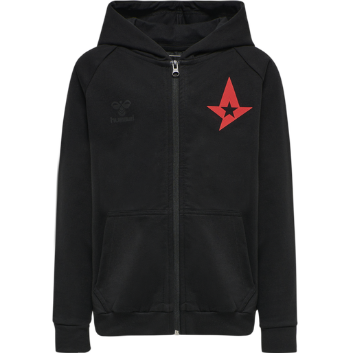 ASTRALIS ZIP HOODIE KIDS, BLACK, packshot