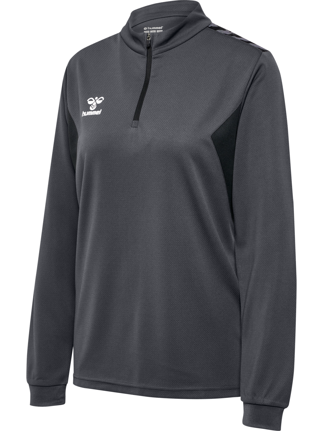 hmlAUTHENTIC HALF ZIP SWEAT WOMAN, ASPHALT, packshot