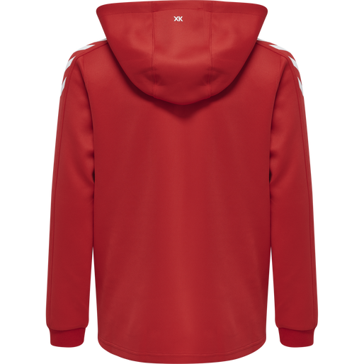 hmlCORE XK POLY ZIP HOOD SWEAT KIDS, TRUE RED, packshot