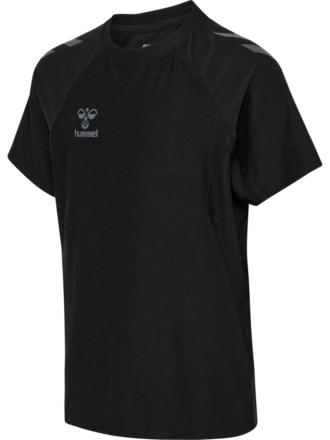 hmlCIMA 2.0 JERSEY S/S KIDS, BLACK MELANGE, packshot