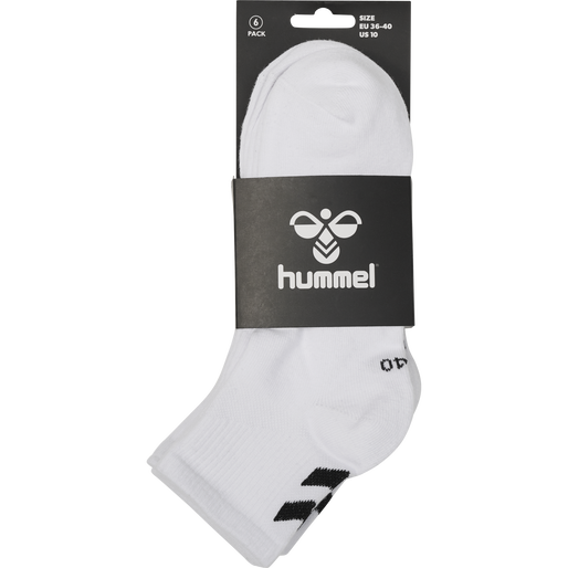 hmlCHEVRON 6-PACK  MID CUT SOCKS, WHITE, packshot