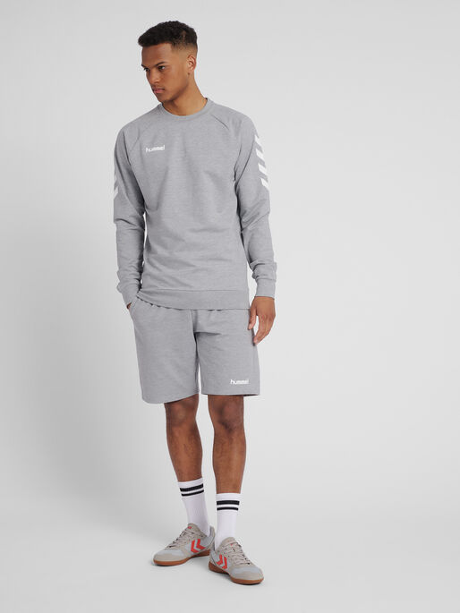 HMLGO COTTON SWEATSHIRT, GREY MELANGE, model
