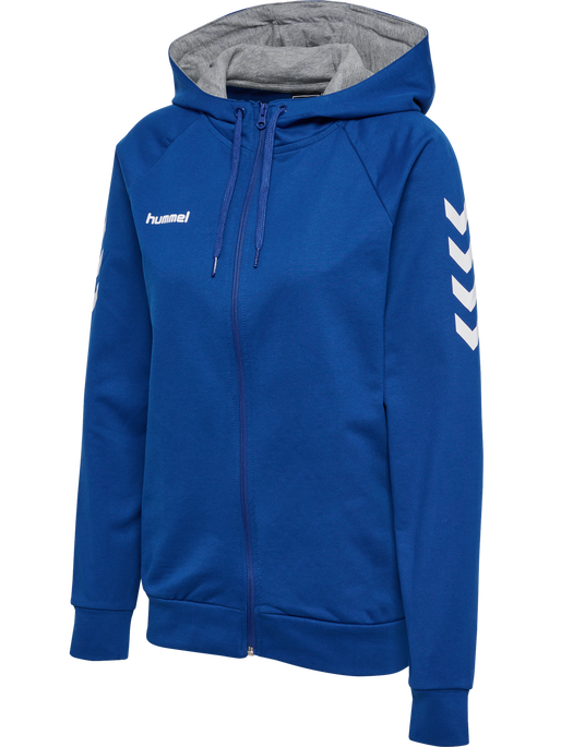 HMLGO COTTON ZIP HOODIE WOMAN, TRUE BLUE, packshot