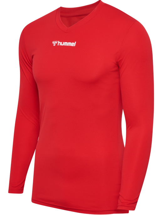 hmlBL ESSENTIAL TEE L/S, TRUE RED, packshot