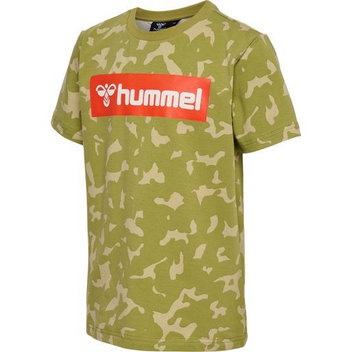 hmlRUSH AOP T-SHIRT S/S, GREEN OLIVE, packshot