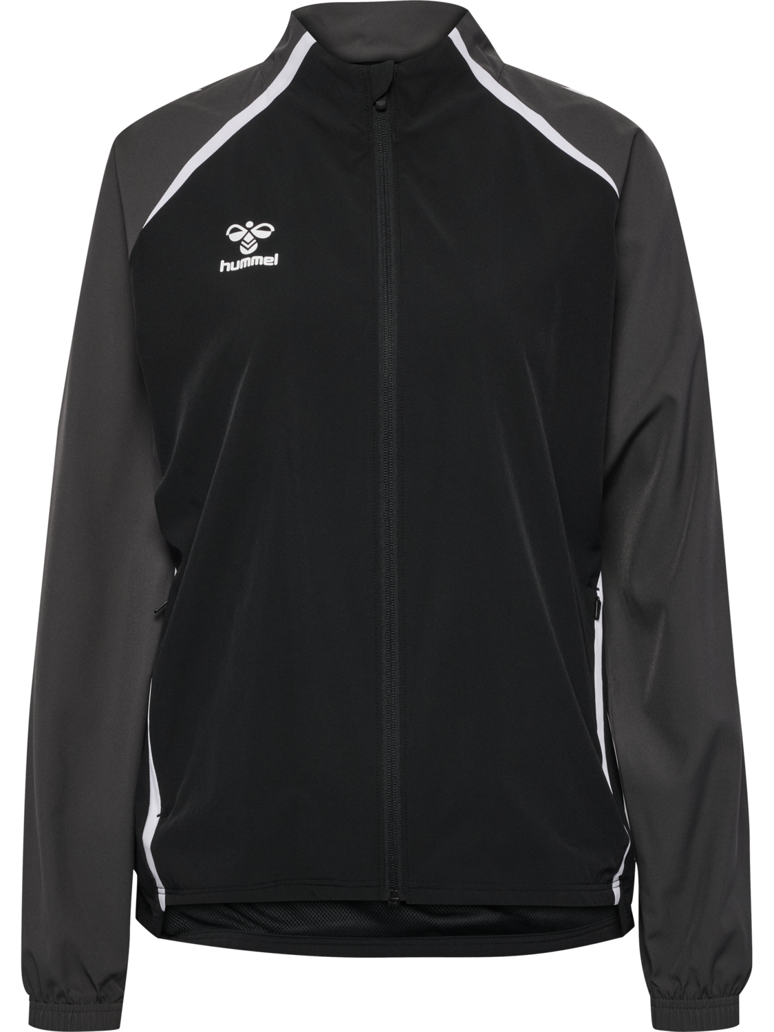 hmlLEAD 2.0  WOVEN JACKET WOMAN, BLACK/ASPHALT, packshot