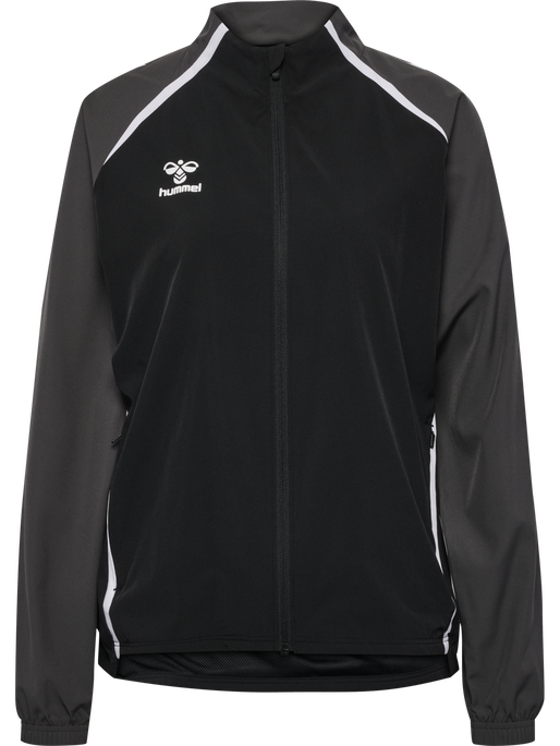 hmlLEAD 2.0  WOVEN JACKET WOMAN, BLACK/ASPHALT, packshot