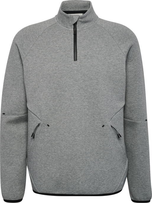 hmlTECH FLEECE HALFZIP, GREY MELANGE hmlTECH FLEECE HALFZIP, GREY MELANGE, packshot