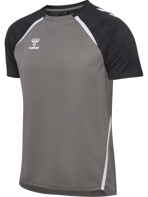 hmlLEAD 2.0 JERSEY S/S, STEEL GRAY/ASPHALT, packshot