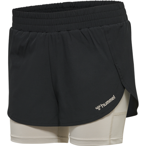 hmlMT TRACK 2 IN 1 SHORTS, BLACK, packshot