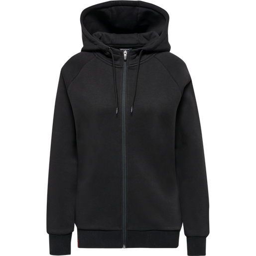 hmlRED HEAVY ZIP HOODIE WOMAN, BLACK, packshot