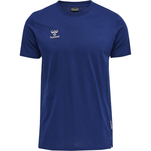 hmlMOVE GRID COTTON T-SHIRT S/S, SODALITE BLUE, packshot
