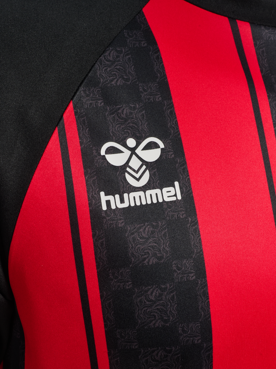 hmlMATCH STRIPED JERSEY S/S, TRUE RED/BLACK, packshot