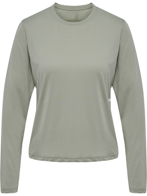 hmlPULSE WORKOUT W T-SHIRT L/S, SEAGRASS, packshot